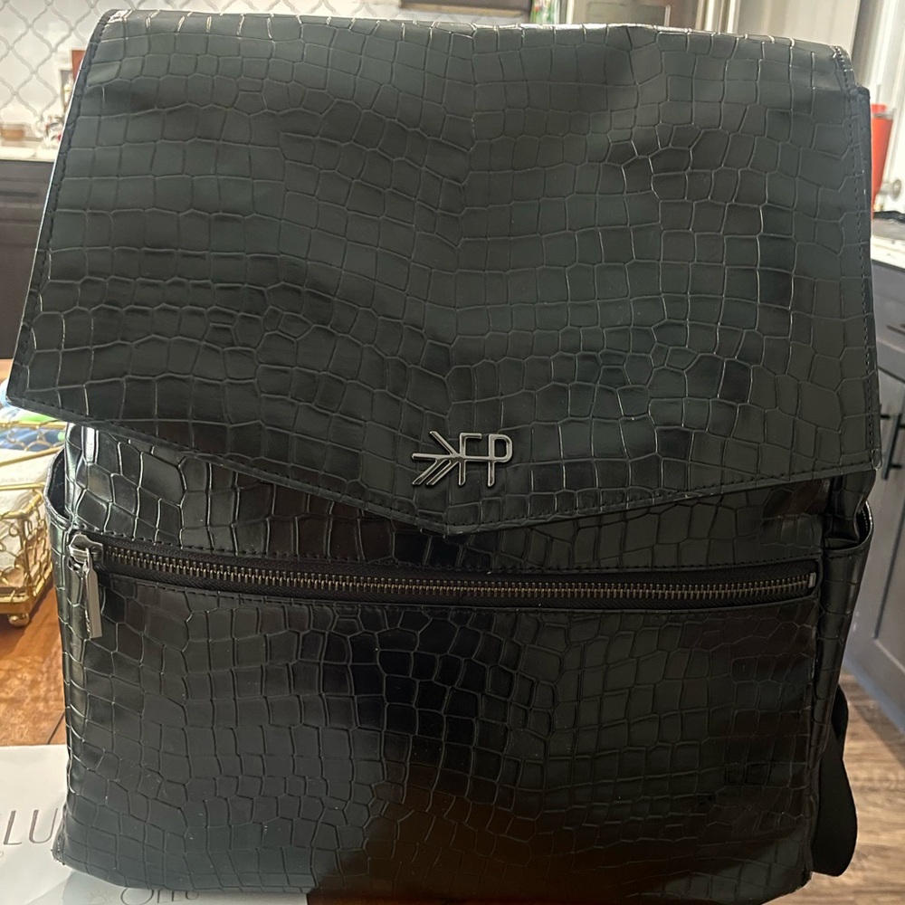 Freshly picked black croc diaper bag